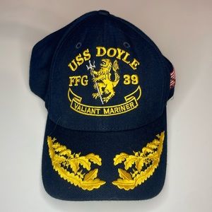 Vintage military marines hat embroidered brim